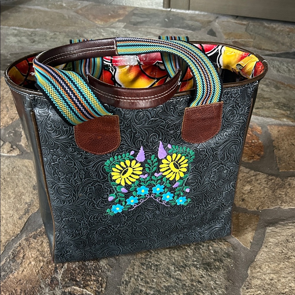 Consuela large embroidered tote